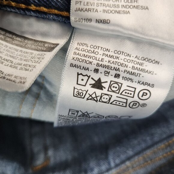 Levi's 505 Jeans Men's 32x32 Straight Leg Regular Fit Blue Denim Pants Good Fade - Picture 8 of 12